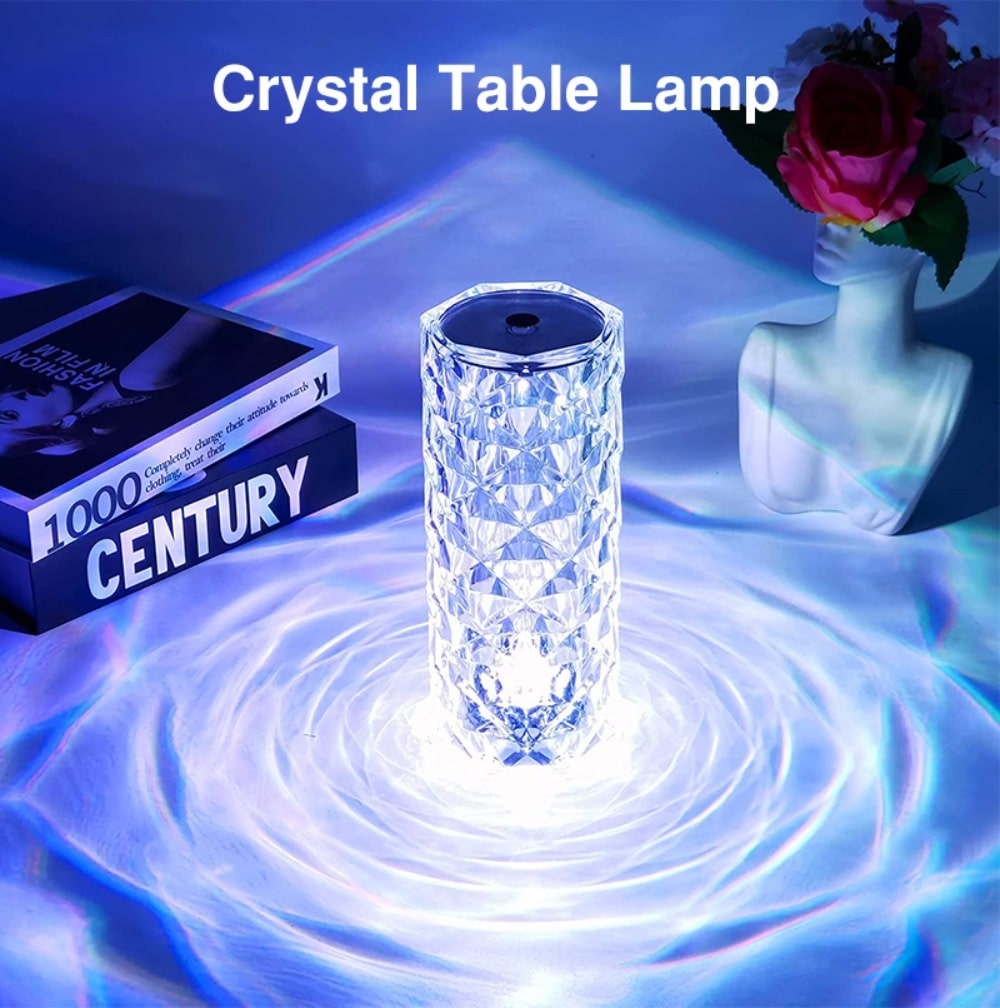 Crystal Table Lamp 16 Color Changing RGB Rose Diamond (Multi-Color)